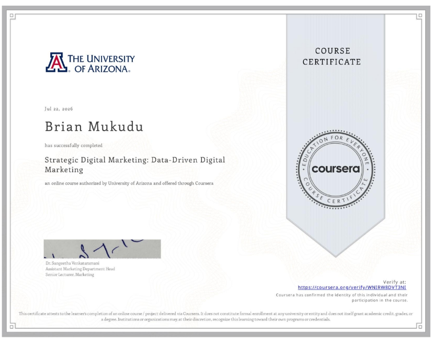 Google Digital Marketing certificate